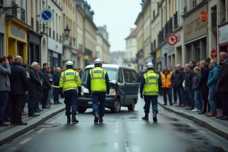 Scène d'accident à Lorient avec témoins choqués et secours sur la voie publique