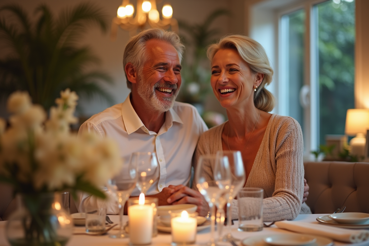 Couple souriant lors d