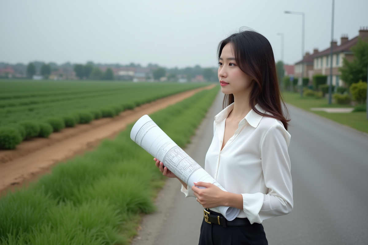 Jeune femme avec plan d