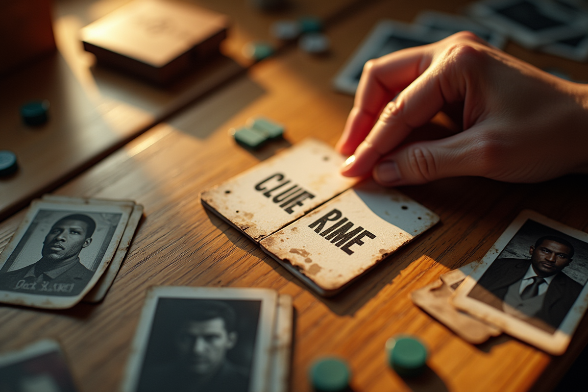 Main dévoilant une carte indice sur une table lumineuse